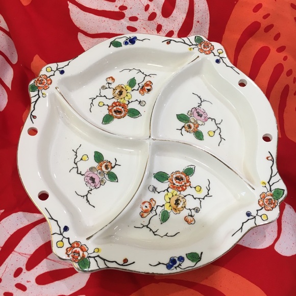 Asian Floral Section Relish Plate Box A - Picture 1 of 5